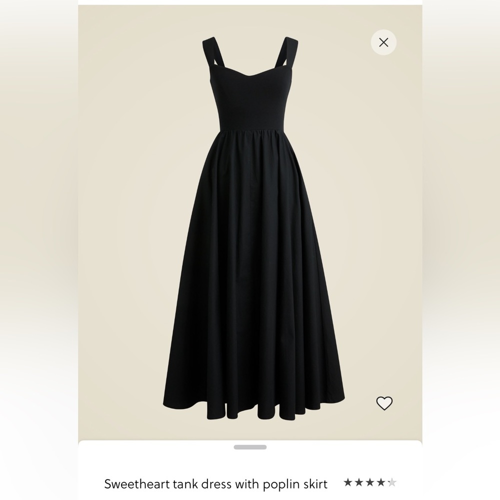 NWT-Sweetheart tank dress with poplin skirt